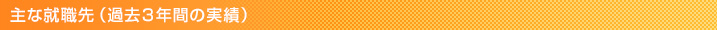主な就職先 (過去3年間の実績)